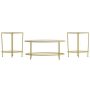 Alamont Home - Astoria Collection Coffee and End Table - Clear/Brushed Gold - Image 1