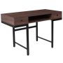 Alamont Home - Bartlett Rectangle Contemporary Laminate 2-Drawer Home Office Desk - Dark Ash - Image 1