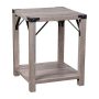 Alamont Home - 2-Tier Side Table with Metal Side Braces and Corner Caps - Gray Wash - Image 1