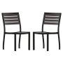 Alamont Home - Lark Set of 2 Outdoor Faux Teak Side Chairs with Poly Slats - Patio Chairs - Gray Wash Teak - Image 1