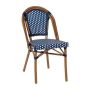 Alamont Home - Bordeaux All-Weather Commercial Paris Chair with Bamboo Print Aluminum Frame - Navy & White/Natural Frame - Image 1