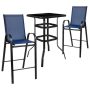 Alamont Home - Brazos Outdoor Square Modern Steel 3 Piece Patio Set - Navy - Image 1