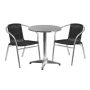 Alamont Home - Lila Outdoor Round Contemporary Aluminum 3 Piece Patio Set - Black - Image 1