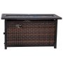Alamont Home - Olympia Outdoor 50,000 BTU Fire Table with Steel Top and Wicker Base - Espresso/Black - Image 1