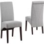 Simpli Home - Avalon Polyester & Wood Dining Chairs (Set of 2) - Dove Gray - Image 1