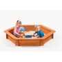 Creative Cedar Designs Hexagon 5 ft. x 4 ft. Wood Sandbox with Cover and Lining - Image 1