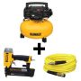DEWALT 6 Gal. 165 PSI Electric Pancake Air Compressor with 18-Gauge Pneumatic 2 in. Brad Nailer & 50 ft. x 1/4 in. Air Hose - Image 1