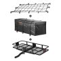 CURT Combo 500 lbs. Capacity 60 in. x 24 in. Black Steel Basket Hitch Cargo Carrier with Cargo Bag and Net - Image 1