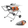 RIDGID 15 Amp 10 in. Portable Corded Pro Jobsite Table Saw with Stand and 18V Cordless Hand Held Vacuum (Tool Only) - Image 1