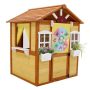 Natural Outdoor Wood Playhouse with Working Doors Windows - Image 1