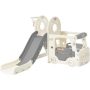 Gray Freestanding Playset with Bus Structure and Slide - Image 1